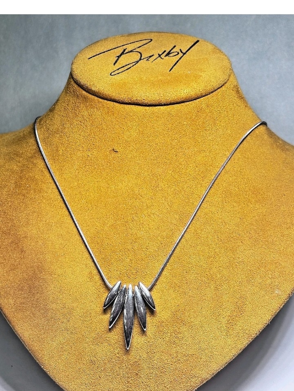 Silver Ice Cicle Pendant Necklace - Sterling Look